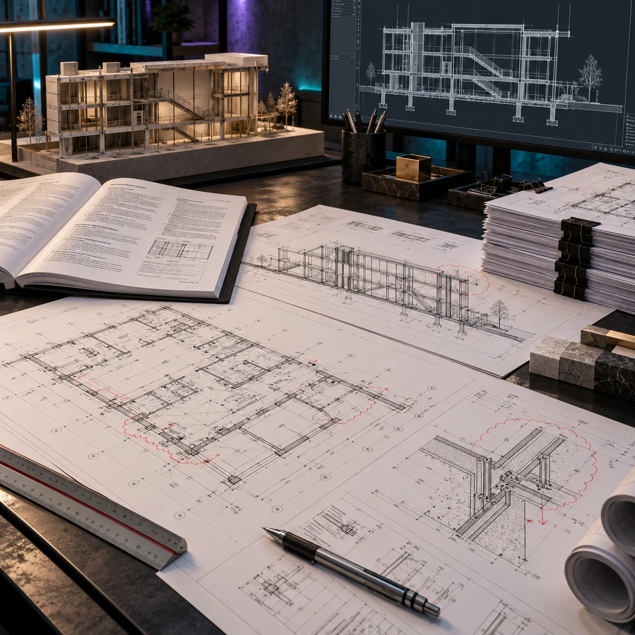 Construction drawings, revision details and technical documentation